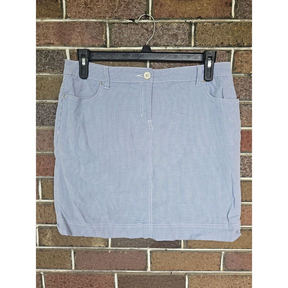Karen Scott Light Blue Pinstripe Skort